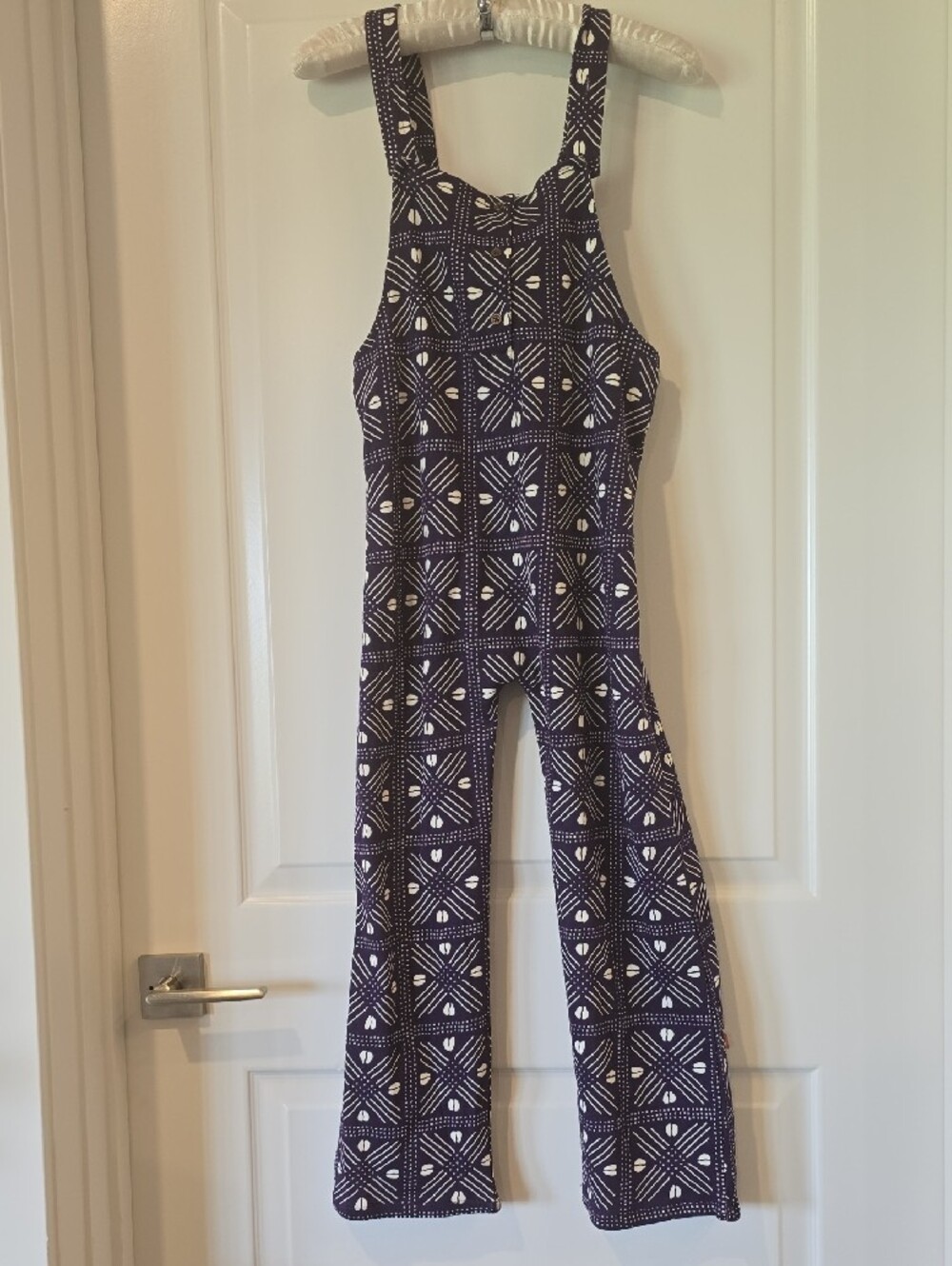 ade + ayo Dark Purple Patterned Girl's Jumpsuit Overalls